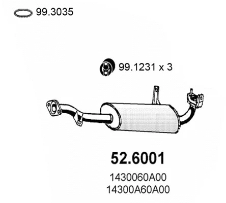 Centre Muffler (52.6001)