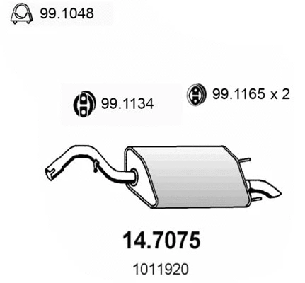 Rear Muffler (14.7075)
