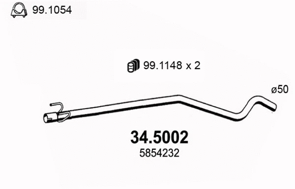 Exhaust Pipe (34.5002)