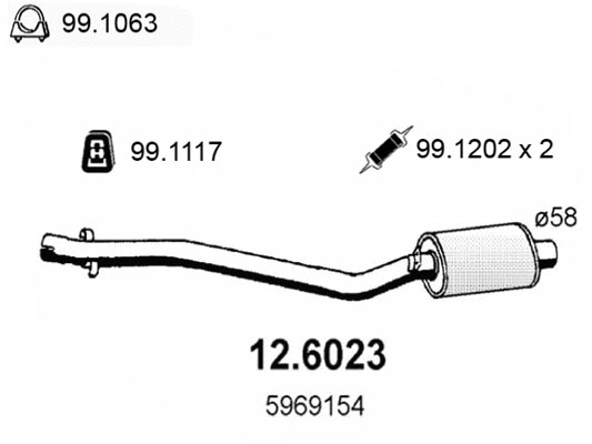 Centre Muffler (12.6023)