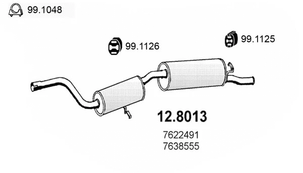 Centre/Rear Muffler (12.8013)