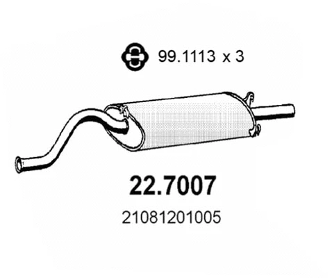 Rear Muffler (22.7007)