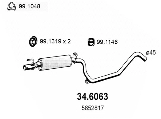 Centre Muffler (34.6063)