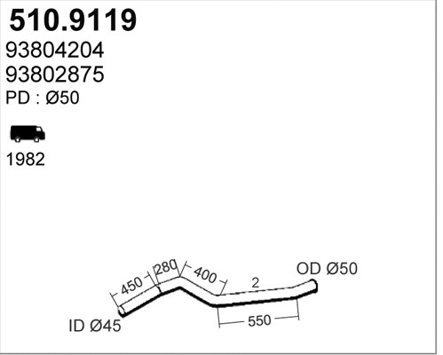 Exhaust Pipe (510.9119)