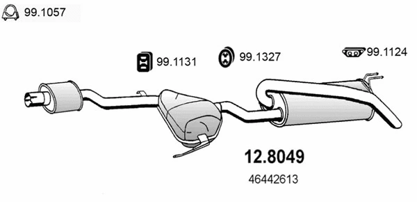Centre/Rear Muffler (12.8049)