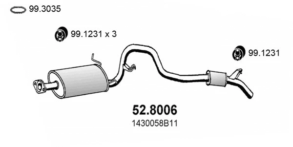 Centre/Rear Muffler (52.8006)