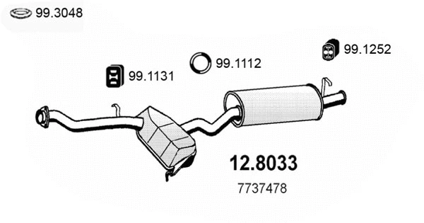 Centre/Rear Muffler (12.8033)