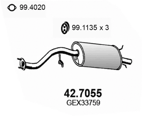 Rear Muffler (42.7055)