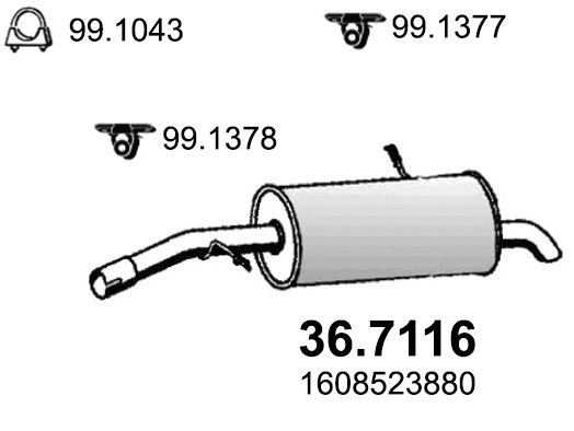 Rear Muffler (36.7116)