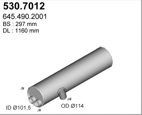 Centre/Rear Muffler (530.7012)