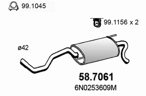 Rear Muffler (58.7061)