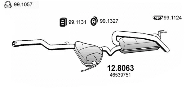 Centre/Rear Muffler (12.8063)