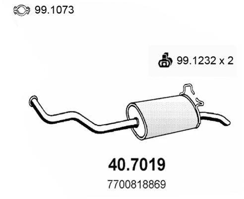 Rear Muffler (40.7019)