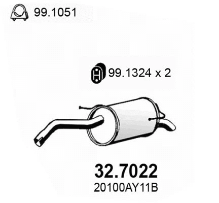 Rear Muffler (32.7022)