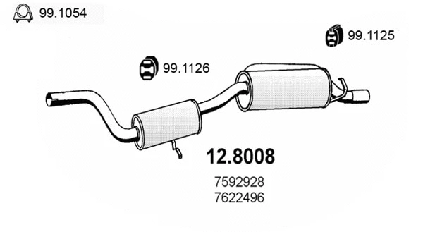 Centre/Rear Muffler (12.8008)