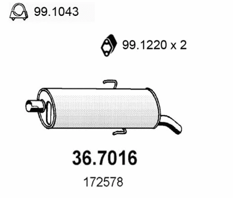Rear Muffler (36.7016)