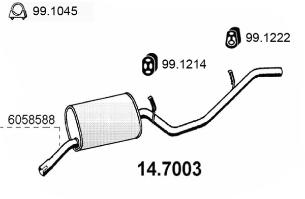 Rear Muffler (14.7003)