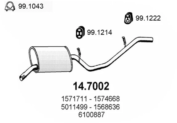 Rear Muffler (14.7002)