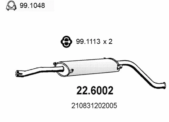 Centre Muffler (22.6002)