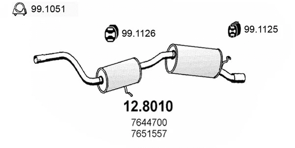 Centre/Rear Muffler (12.8010)