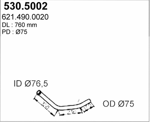 Exhaust Pipe (530.5002)