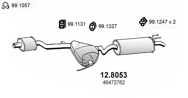 Centre/Rear Muffler (12.8053)