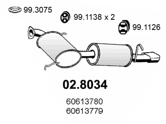 Centre/Rear Muffler (02.8034)