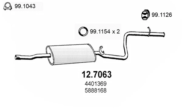 Rear Muffler (12.7063)