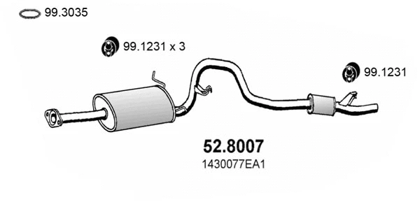 Centre/Rear Muffler (52.8007)