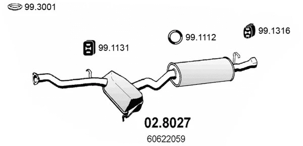 Centre/Rear Muffler (02.8027)