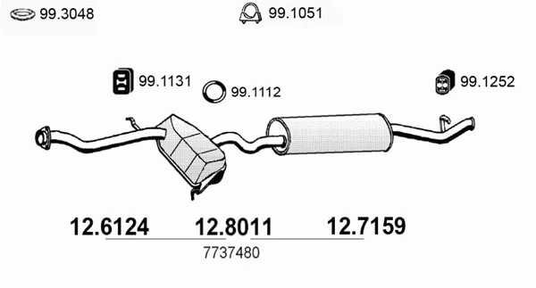 Centre/Rear Muffler (12.8011)