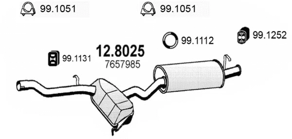 Centre/Rear Muffler (12.8025)