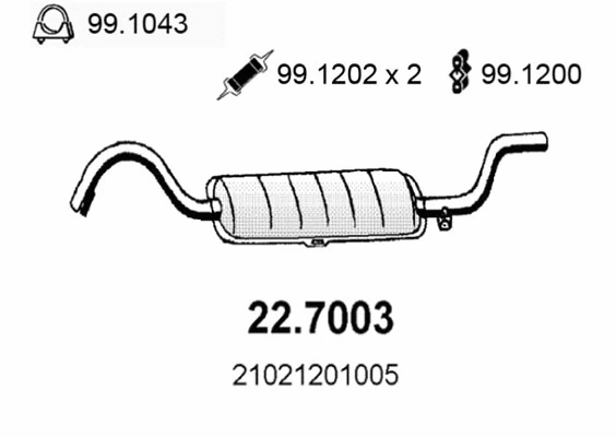 Rear Muffler (22.7003)