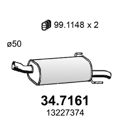 Rear Muffler (34.7161)