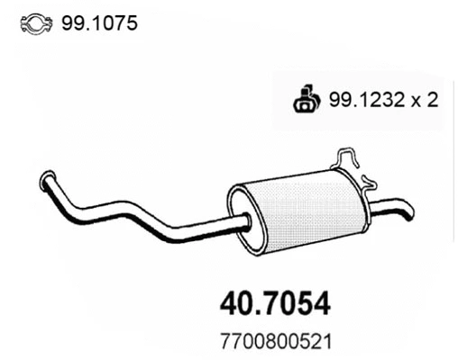 Rear Muffler (40.7054)