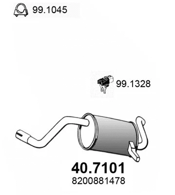 Rear Muffler (40.7101)