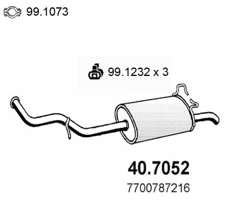 Rear Muffler (40.7052)