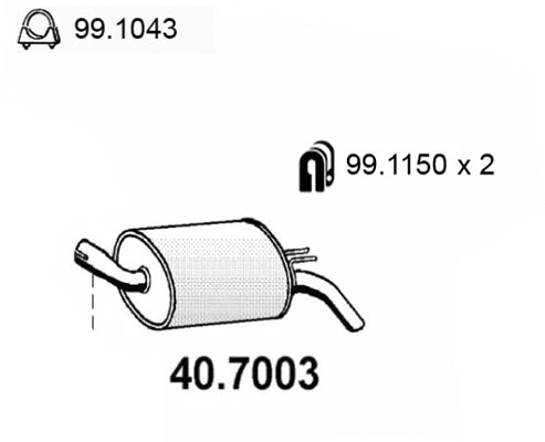 Rear Muffler (40.7003)