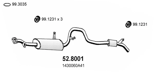 Centre/Rear Muffler (52.8001)