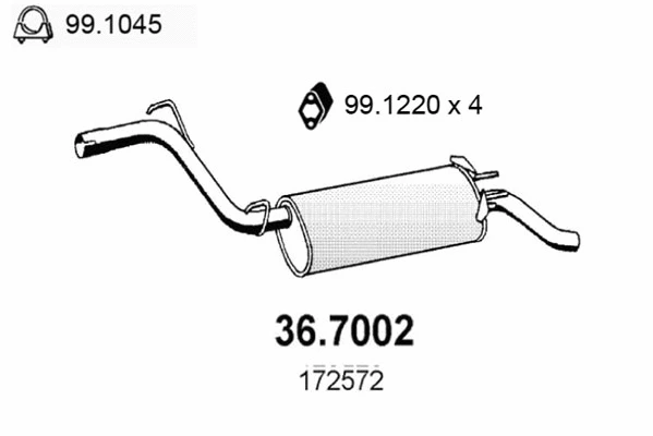 Rear Muffler (36.7002)