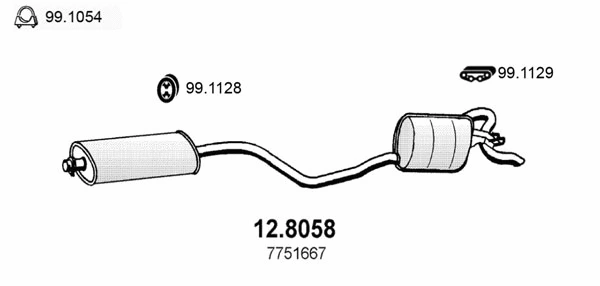 Centre/Rear Muffler (12.8058)