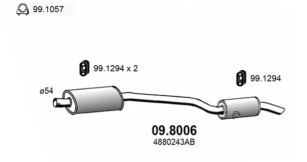 Centre/Rear Muffler (09.8006)