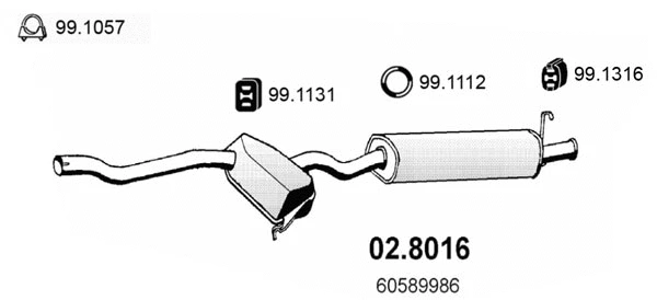 Centre/Rear Muffler (02.8016)