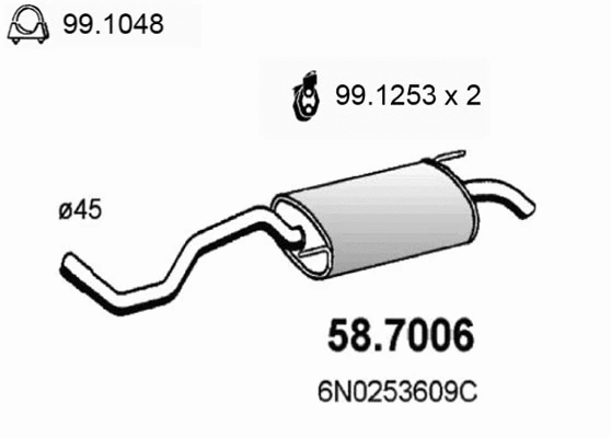 Rear Muffler (58.7006)