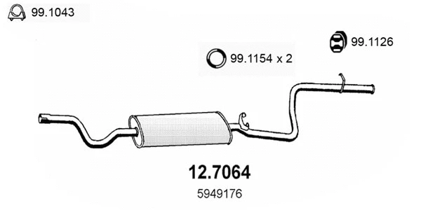 Rear Muffler (12.7064)
