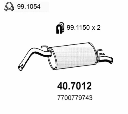 Rear Muffler (40.7012)