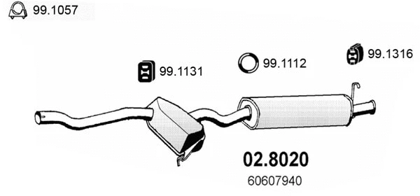 Centre/Rear Muffler (02.8020)