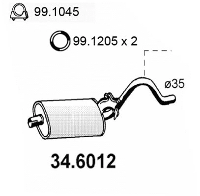 Centre Muffler (34.6012)
