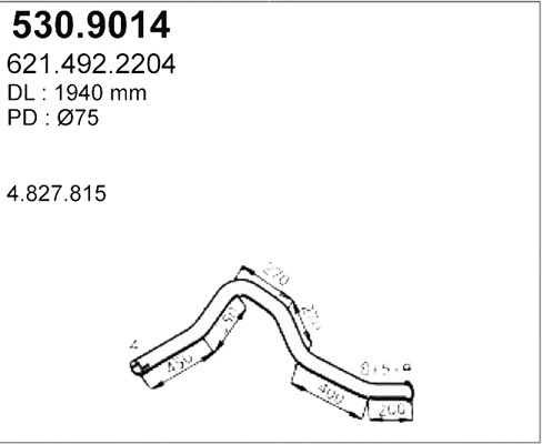Exhaust Pipe (530.9014)