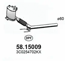 Soot/Particulate Filter, exhaust system (58.15009)